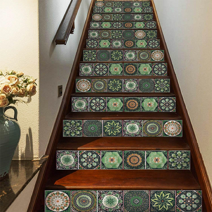 Vintage Waterproof Tile Stickers - Self-Adhesive, Easy to Clean