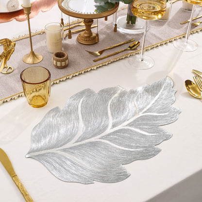 3D Gold-Embossed Leaf Placemat – Heat-Resistant & Non-Slip