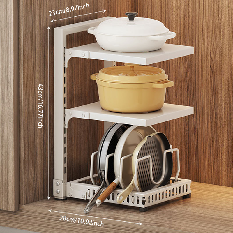 Adjustable Kitchen Pot Storage Rack – Strong Load-Bearing & Detachable