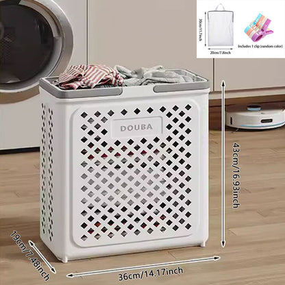 Large Capacity Collapsible Laundry Basket: Breathable Design & Built-In Wheels