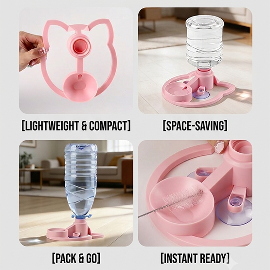 Anti-Tip Automatic Pet Water Dispenser for Cats & Dogs