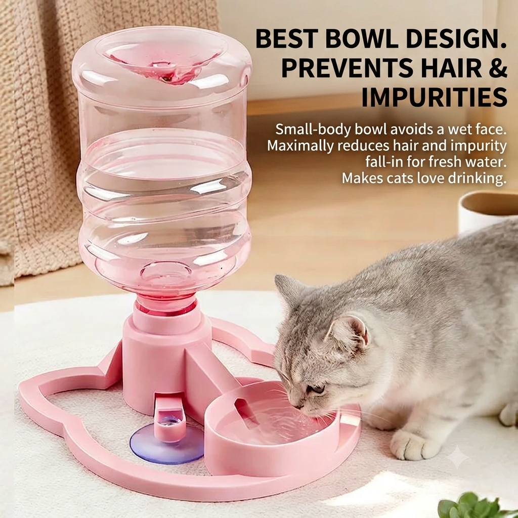 Anti-Tip Automatic Pet Water Dispenser for Cats & Dogs