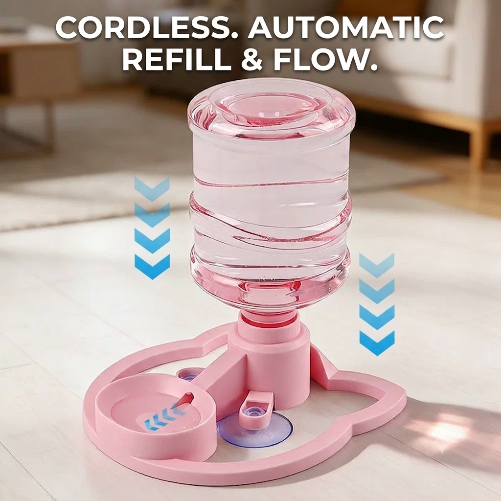 Anti-Tip Automatic Pet Water Dispenser for Cats & Dogs