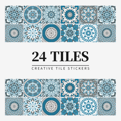 Vintage Waterproof Tile Stickers - Self-Adhesive, Easy to Clean