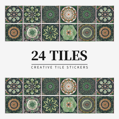 Vintage Waterproof Tile Stickers - Self-Adhesive, Easy to Clean