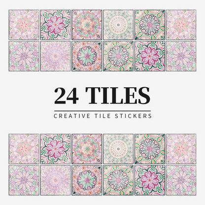 Vintage Waterproof Tile Stickers - Self-Adhesive, Easy to Clean