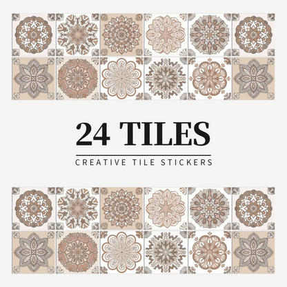 Vintage Waterproof Tile Stickers - Self-Adhesive, Easy to Clean
