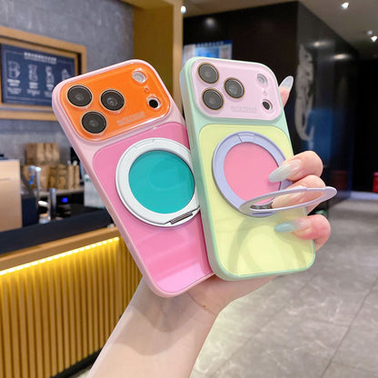 Dopamine Colorblock 360° Rotating Kickstand Magnetic Case for iPhone