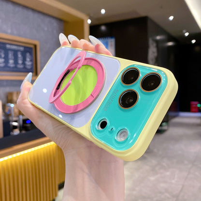 Dopamine Colorblock 360° Rotating Kickstand Magnetic Case for iPhone
