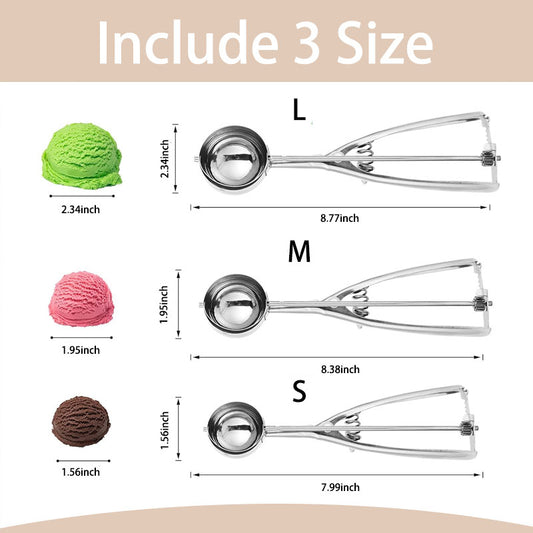 Stainless Steel Ice Cream Scoop & Ball Maker: Comfortable Grip & Easy Use