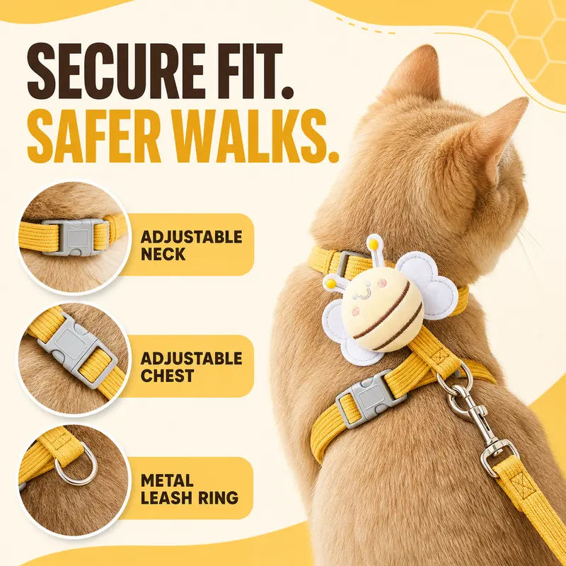 BuzzPaw™ Adjustable Pet Harness Set for Cats, Rabbits & Small Dogs