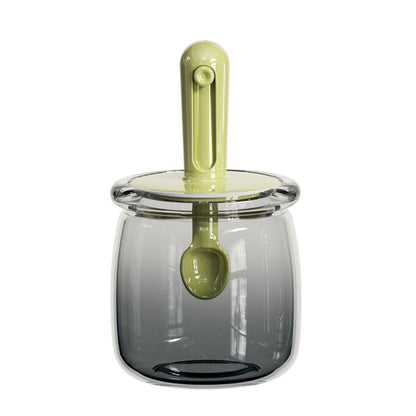 Telescopic Sealed Condiment Jar: One-Piece Lid & Scoop Design