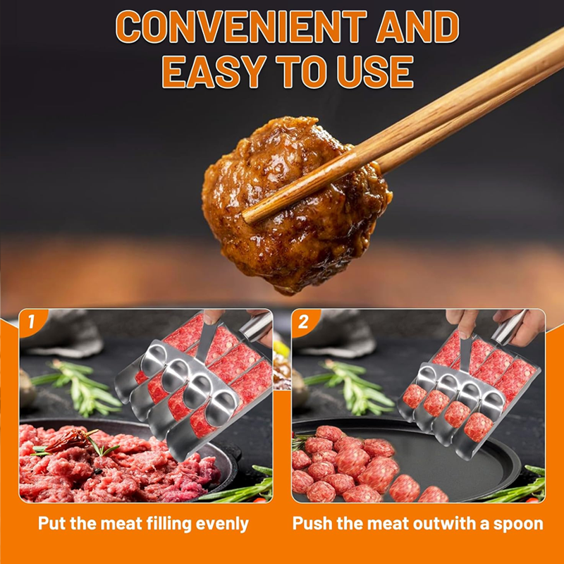 Stainless Steel Meatball Maker Tool: Quick & Uniform Shaping