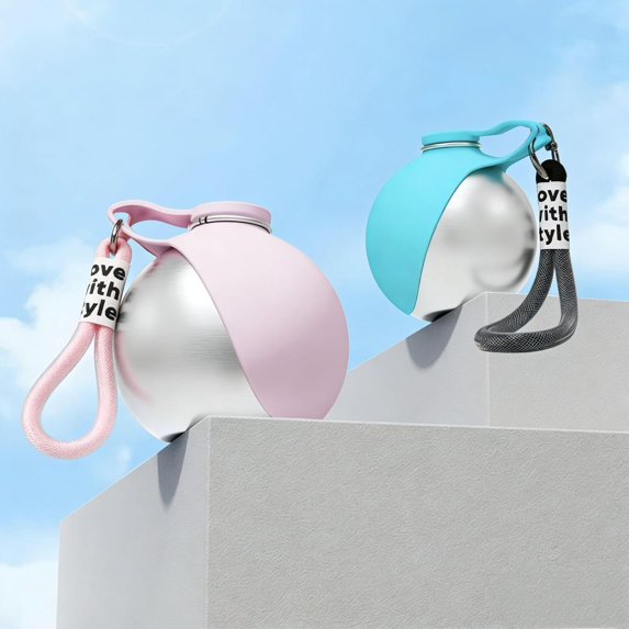 Hands-Free Portable Dog Water Dispenser with Carabiner & Reflow Feature