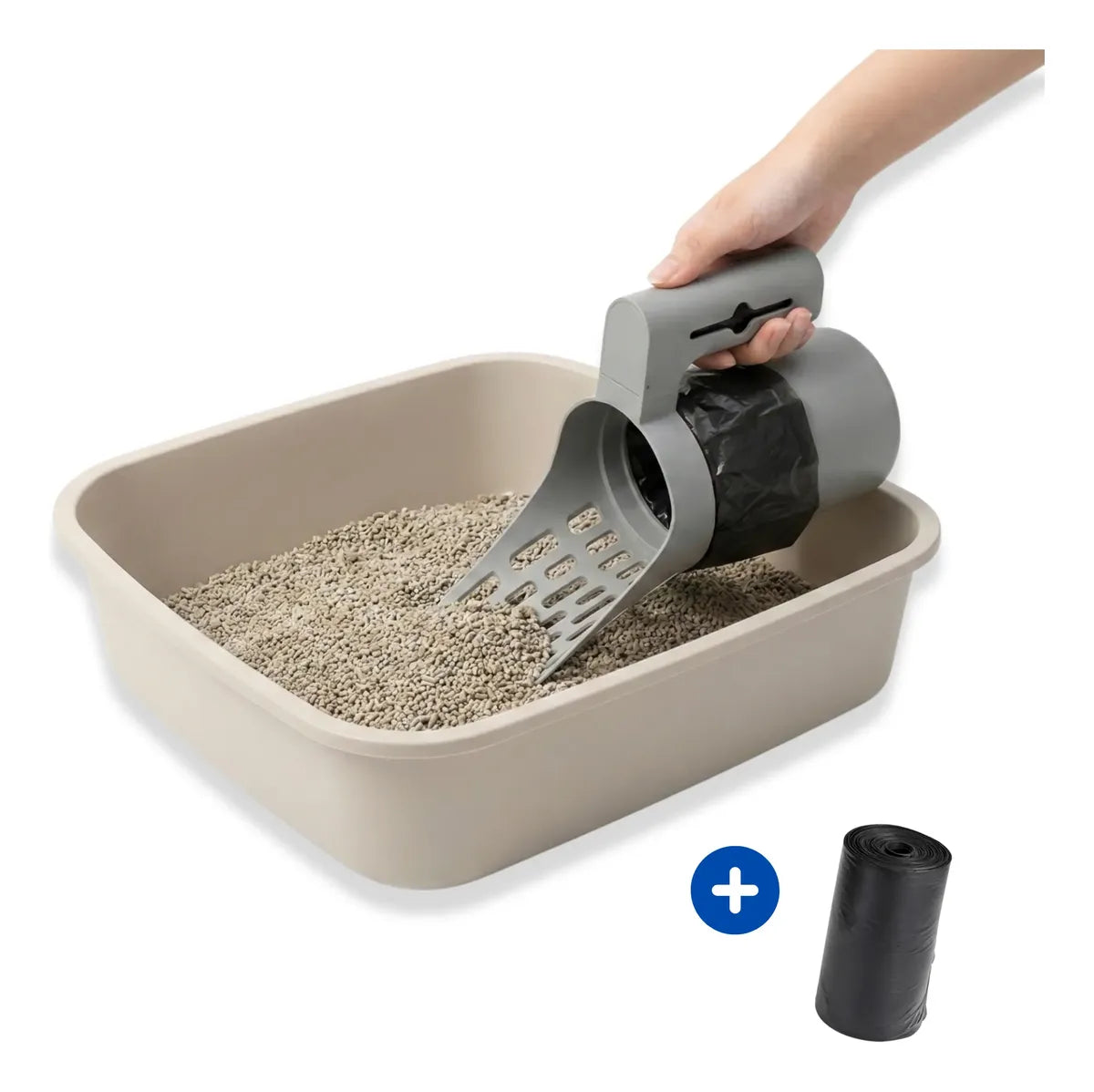 ScoopMate™ All-in-One Cat Litter Scoop with Detachable Waste Bin