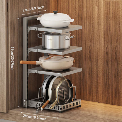 Adjustable Kitchen Pot Storage Rack – Strong Load-Bearing & Detachable