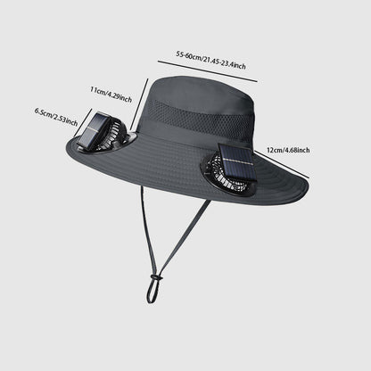 Solar-Powered Fan Hat: 3-Speed Adjustable, Waterproof Design