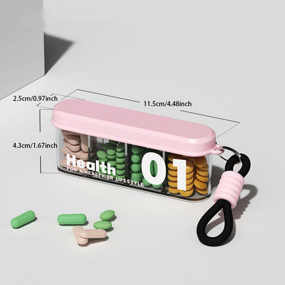 Portable Strip-Shaped Pill Box – Snap-Lock Design