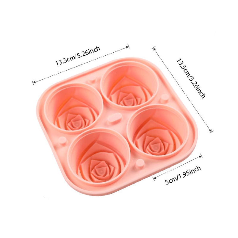 Silicone Rose-Shaped Ice Ball Mold – Reusable & Effortless Release
